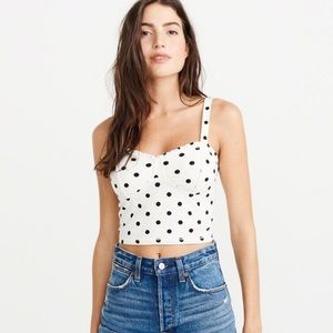 Abercrombie and Fitch white polka dot shirt
